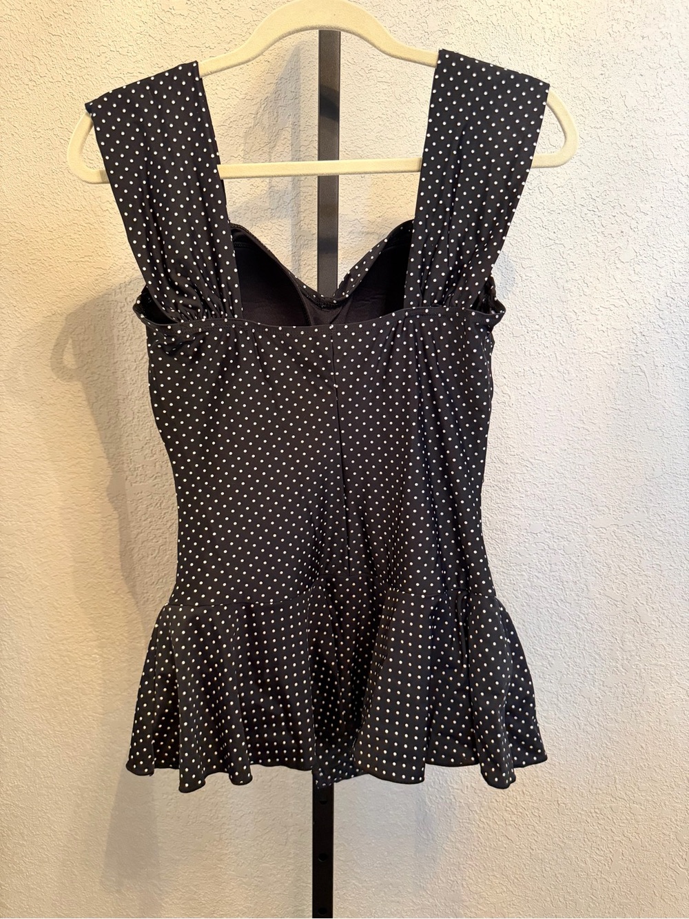 Shore Shapes Black Polka Dot Sweetheart Swimdress - Picture 3 of 10